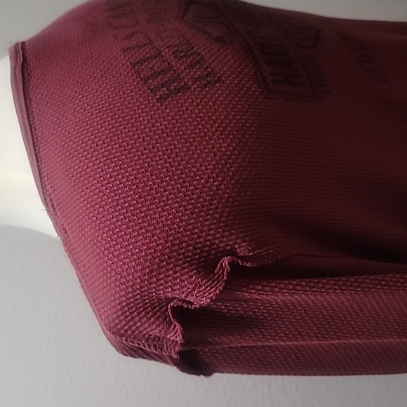 HARLEY DAVIDSON Long Sleeve Thermal Shirt XL Maroon Bikercore Graphic Tee EUC - Picture 5 of 13